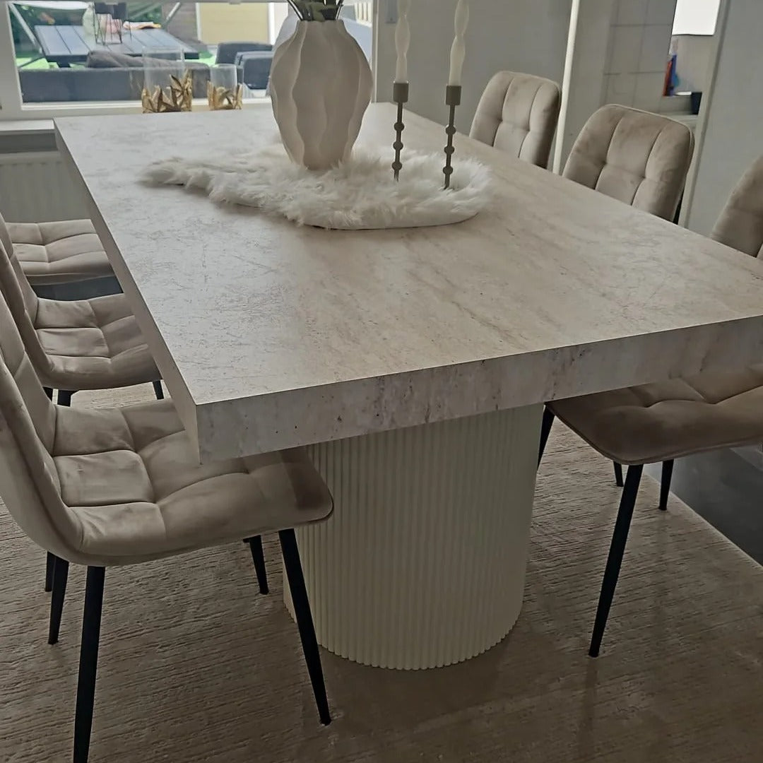 Rotterdam Dining Tweety Leg Travertine Hpl