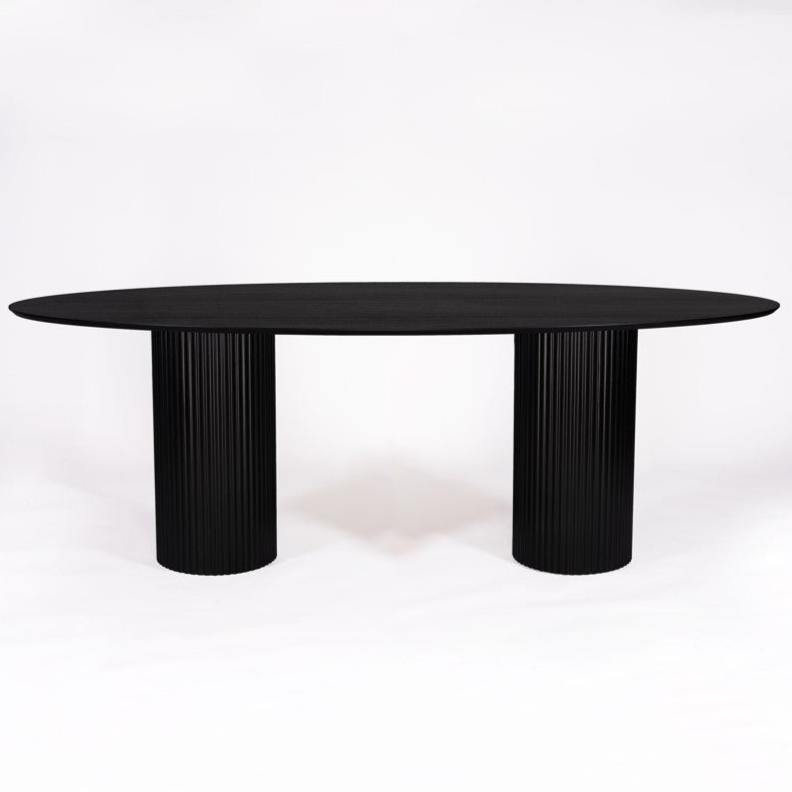 Bergamo Dining Table Tweety Leg Black Oak