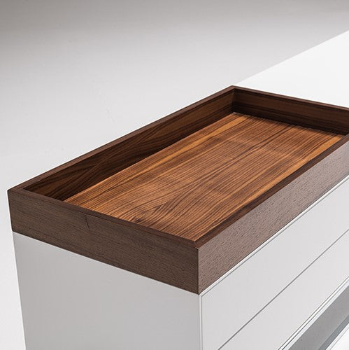 Box Tv Stand White Walnut