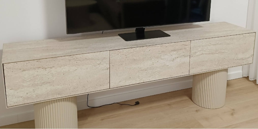 Angel Tv Stand Travertine Hpl