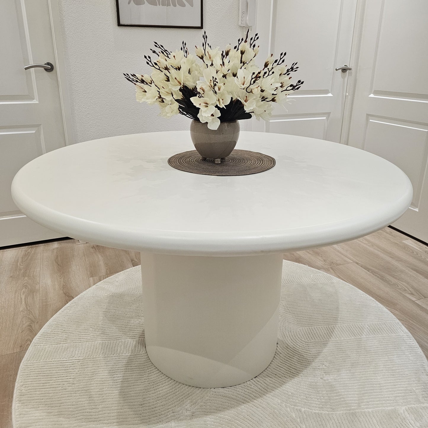 Organic Ruond Dining Table Como Leg Beige Mdf