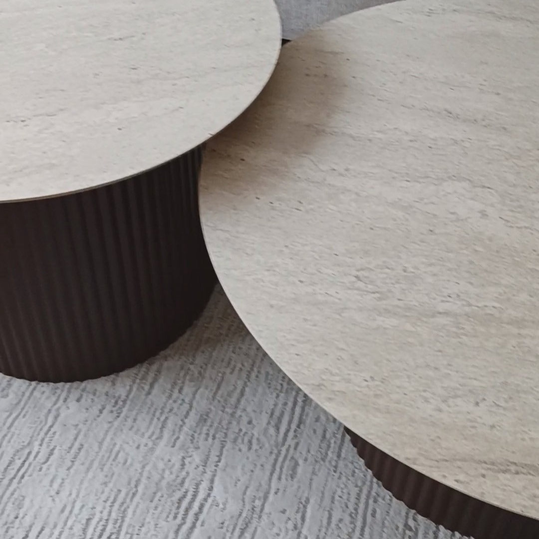 Slim Coffee Table Tweety Leg Travertine Hpl Brown Leg