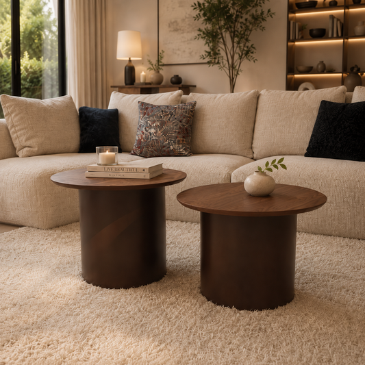 Slim Salontafel Como-Poot | Amerikaans Walnootfineer | Showmodel Outlet