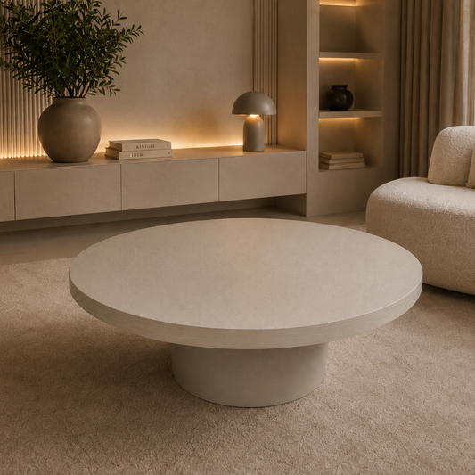 Datca Ronde Salontafel Ø90 cm – Platina 3 Eiken | Outlet Showmodel | Direct Leverbaar