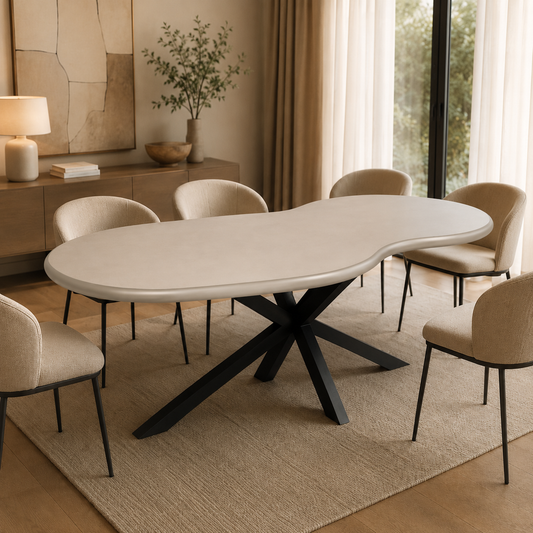Santana Eettafel 220 × 100 cm | Metallic Coffee MDF | Showmodel