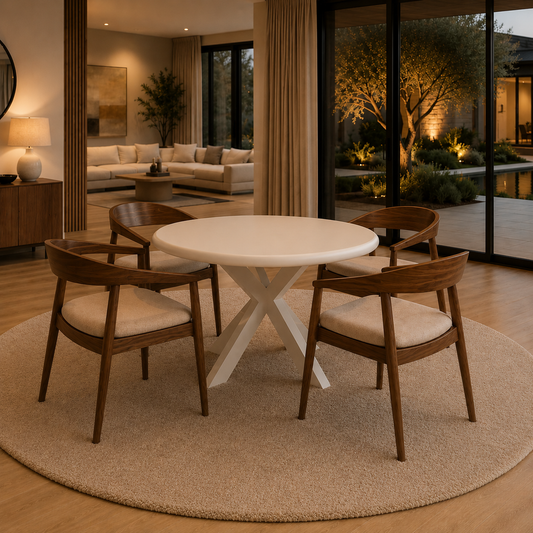 Biologische Ronde Eettafel Afmetingen Ø120 × H75 cm