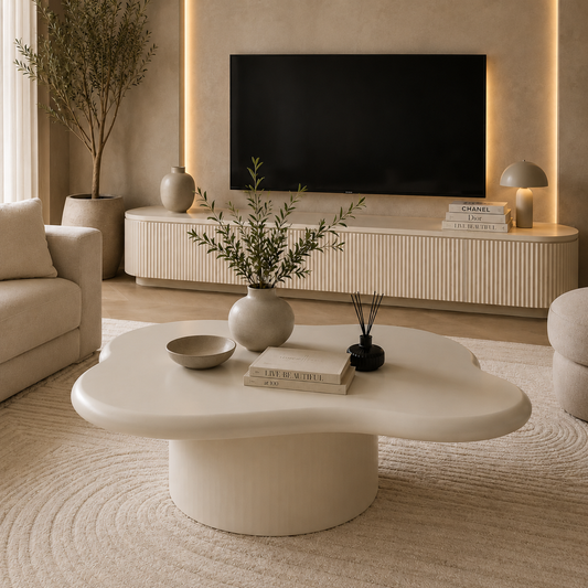 Isabella Salontafel 130 × 90 cm – Crème MDF | Outlet Showmodel | Direct Leverbaar