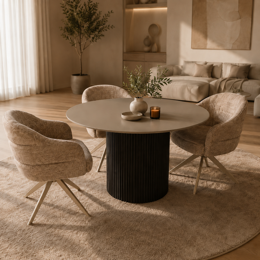 Slim Eettafel Ø120 cm – Showmodel Outlet | Direct Leverbaar