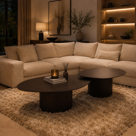 Emorphy Salontafel 110 × 90 cm – Zwart Eikenfineer | Outlet Showmodel | Direct Leverbaar