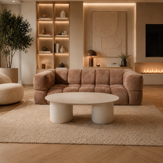 Bergamo Salontafel 130 × 70 × 40 cm | Crème HPL | Outlet Showmodel | Direct Leverbaar
