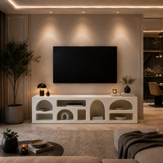 Coral TV Meubel 180 cm – Off White MDF | Outlet Showmodel | Direct Leverbaar