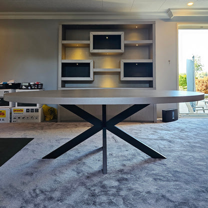 Datca Dining Table Spider Leg Travertine Hpl Traverten Colour Leg