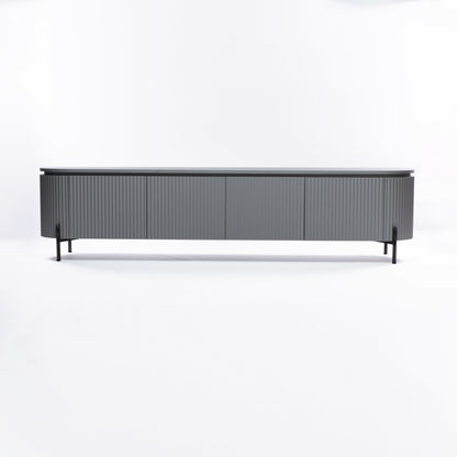 Stone TV Ünitesi 220cm Krem MDF Siyah Metal Ayak – 2. ürün görseli