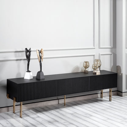 Strip Tv Stand Black Oak