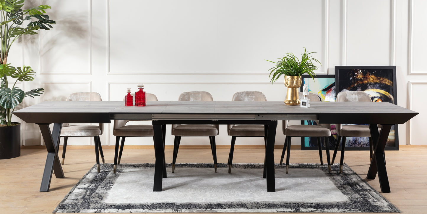 Royal Extention Dining Table Stone Hpl