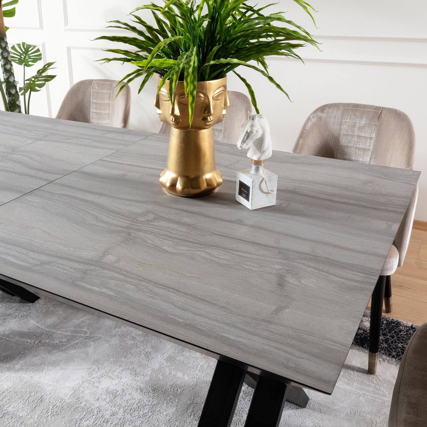 Royal Extention Dining Table Stone Hpl
