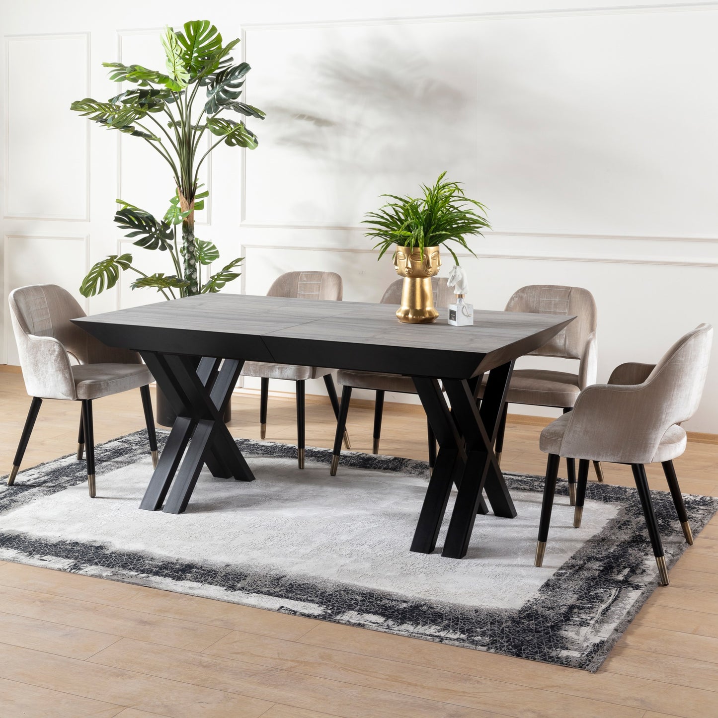 Royal Extention Dining Table Stone Hpl