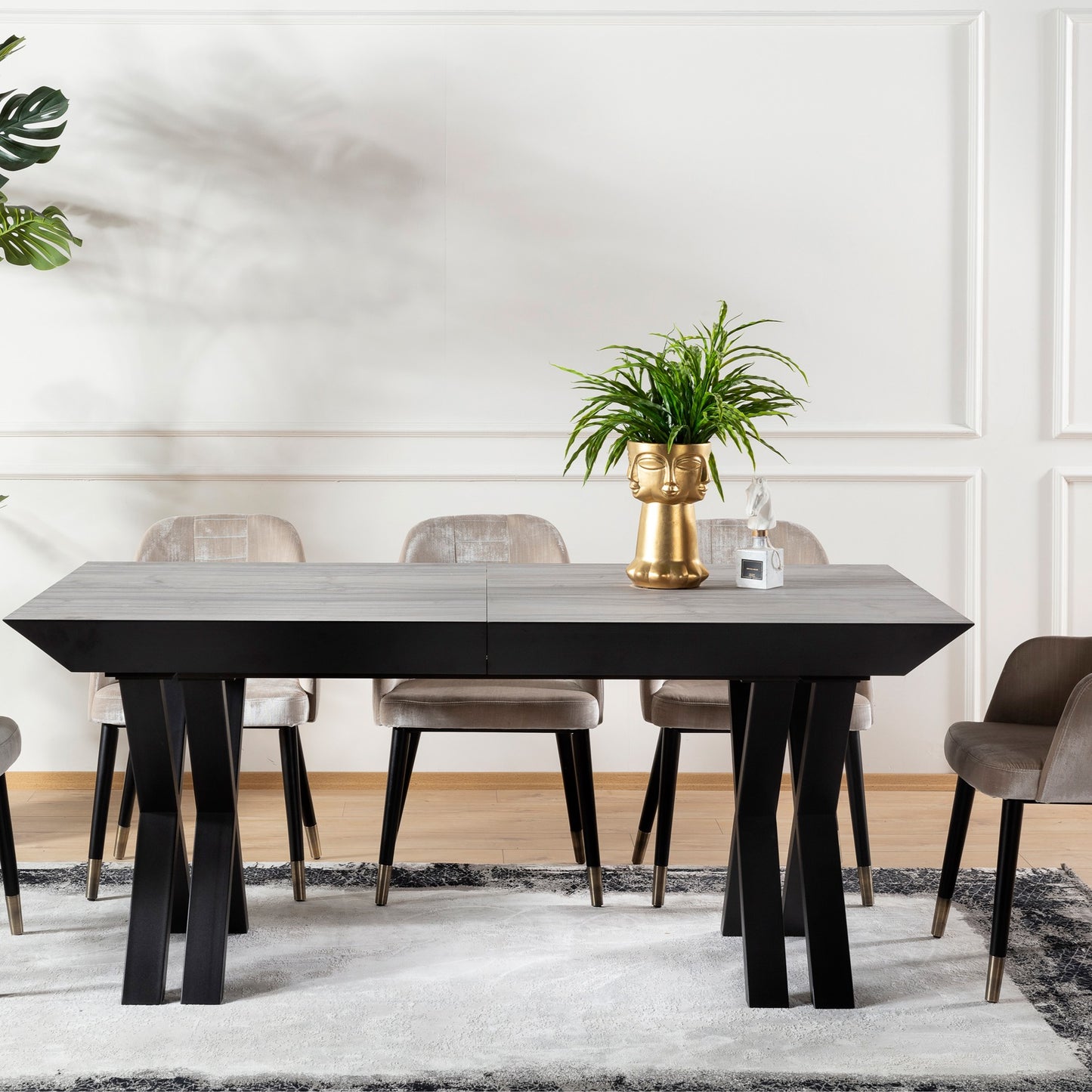Royal Extention Dining Table Stone Hpl