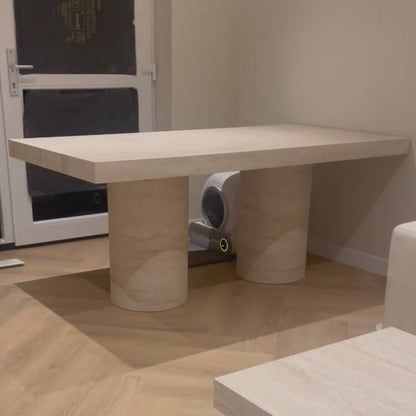 Rotterdam Dining Table Como Leg Travertine Hpl