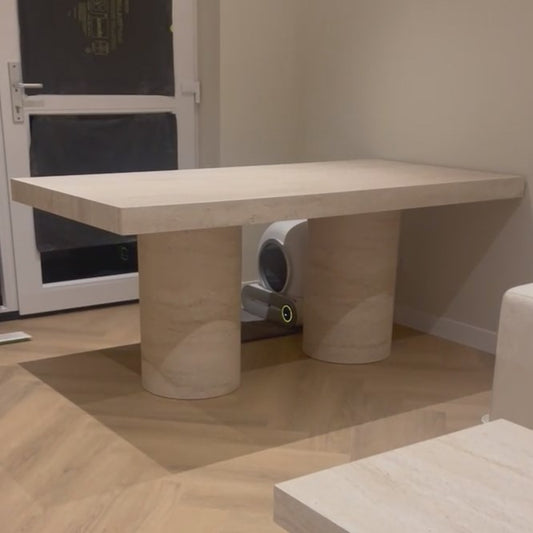 Rotterdam Dining Table Como Leg Travertine Hpl