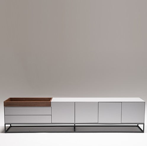 Box Tv Stand Light Gray Walnut