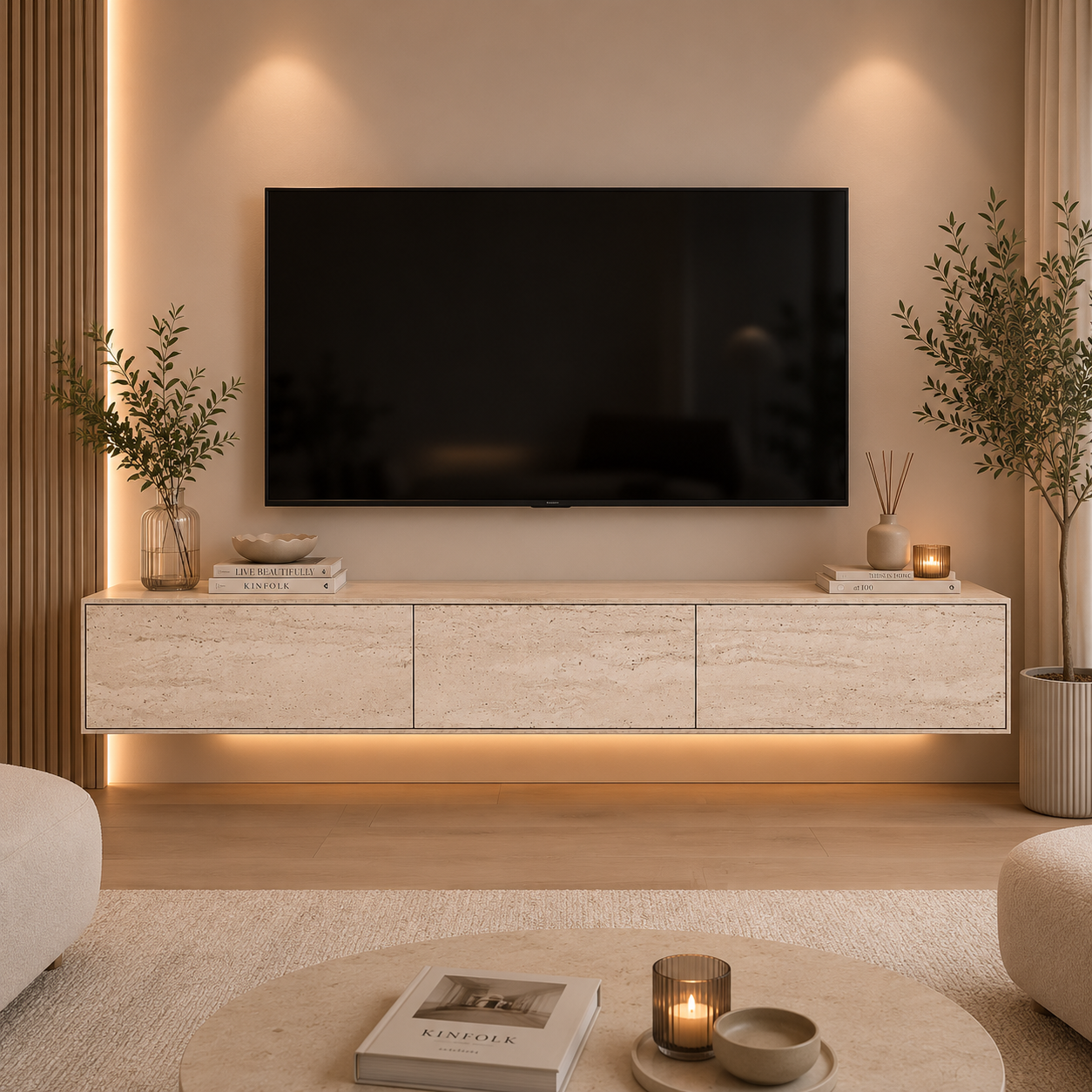 Angel TV-meubel - travertin HPL