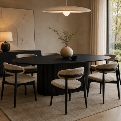 Bergamo eettafel - Apollo poot, zwart eiken