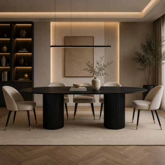 Bergamo eettafel - Tweety poot, zwart eiken