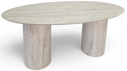 Bergamo eettafel 160x100 - Como poot, travertin HPL - detailfoto