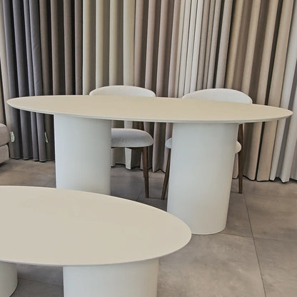 Bergamo eettafel - Como poot, beige MDF - detailfoto