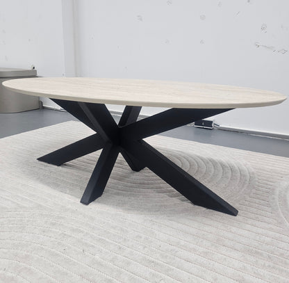 Bergamo Coffee Table Spider Leg Travertine Hpl