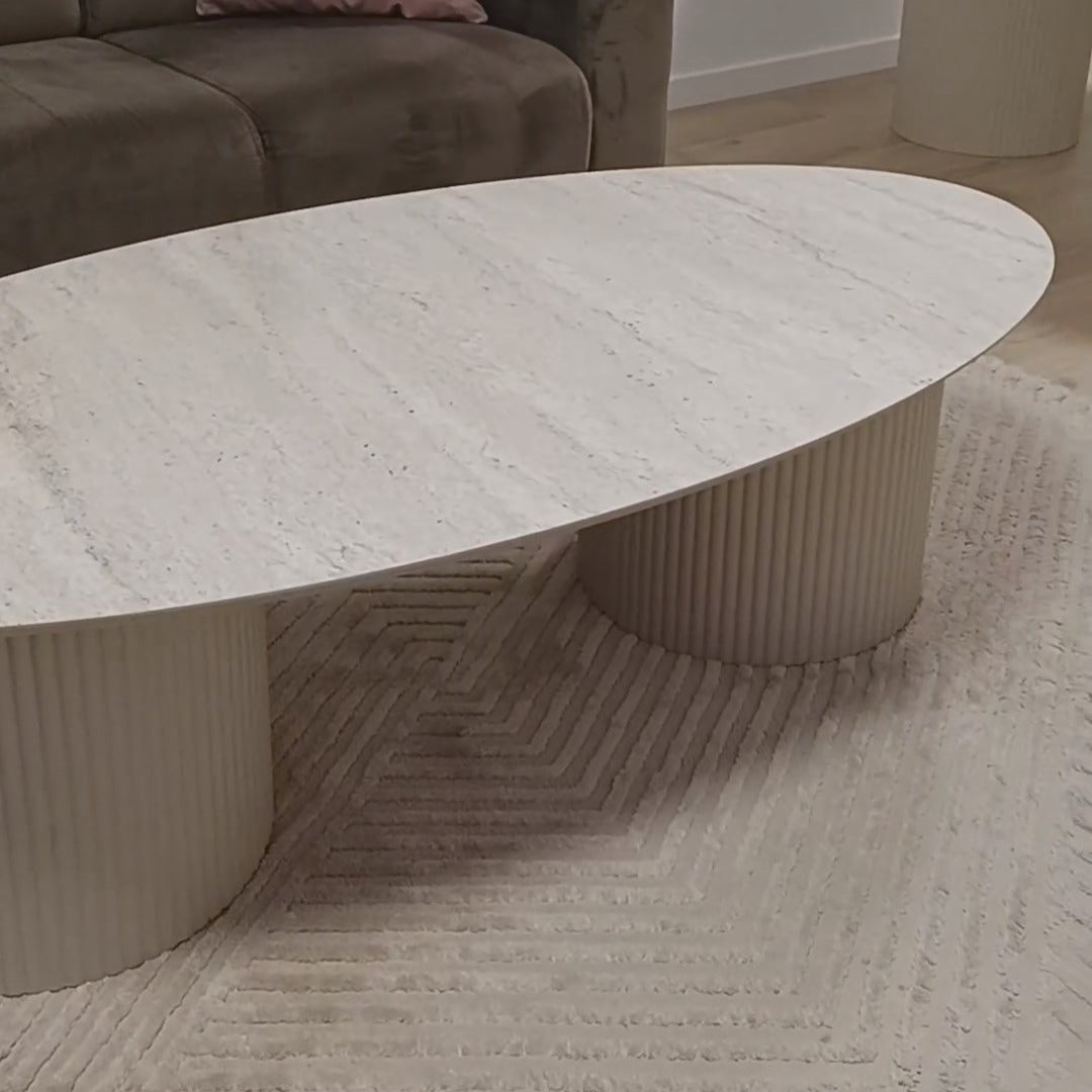 Bergamo Coffee Table Tweety Leg Travertine Hpl