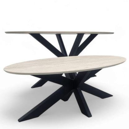 Bergamo Coffee Table Spider Leg Travertine Hpl