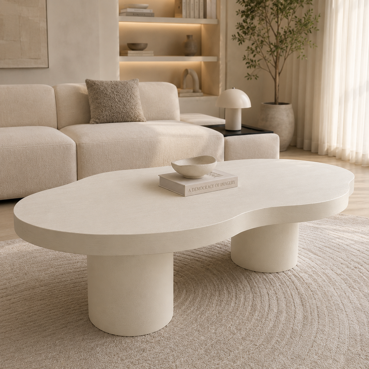 Bugatti salontafel - Como poot, Ral 9001 eiken
