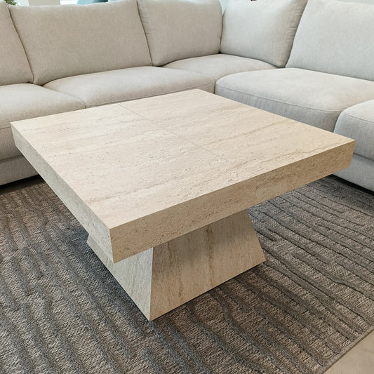 Concrate Extentiable Coffee Table Travertine Hpl