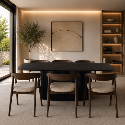 Danish Ovale eettafel – Apollo poot, zwart eiken
