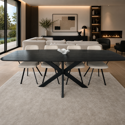 Danish Ovale eettafel – spiderpoot, zwart eiken