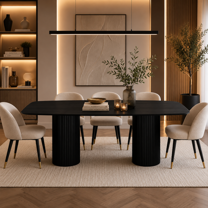 Danish Ovale eettafel – Tweety poot, zwart eiken