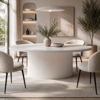Datca eettafel – Apollo poot, wit eiken