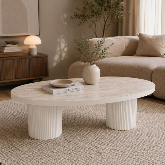 Datca salontafel – Tweety poot, travertin HPL