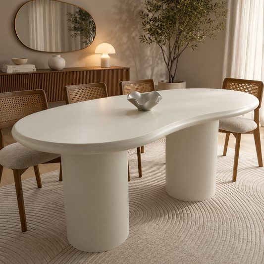 Fasulye eettafel – Como poot, zwart glas