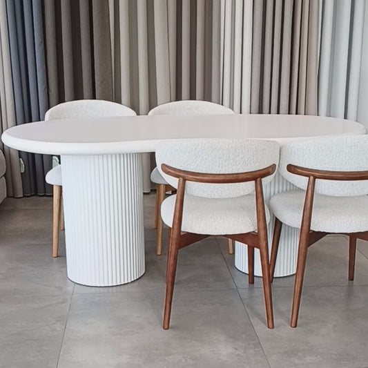 Fasulye Dining Table Tweety Leg Off White