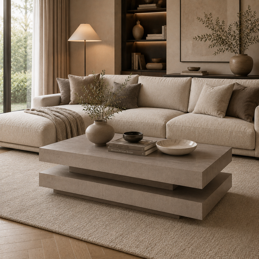Hamburger salontafel – 138x80, Platin 3 eiken