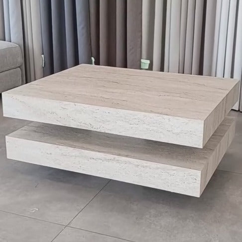 Hamburger Coffee Table 80x80 Travertine Hpl