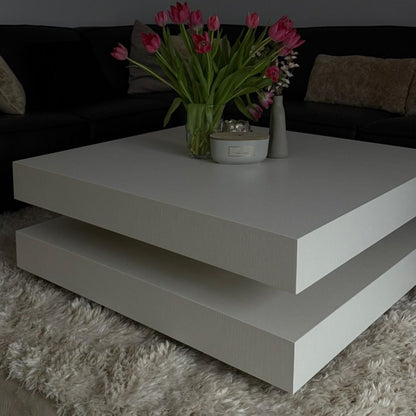 Hamburger salontafel – 80x80, beige eiken - detailfoto