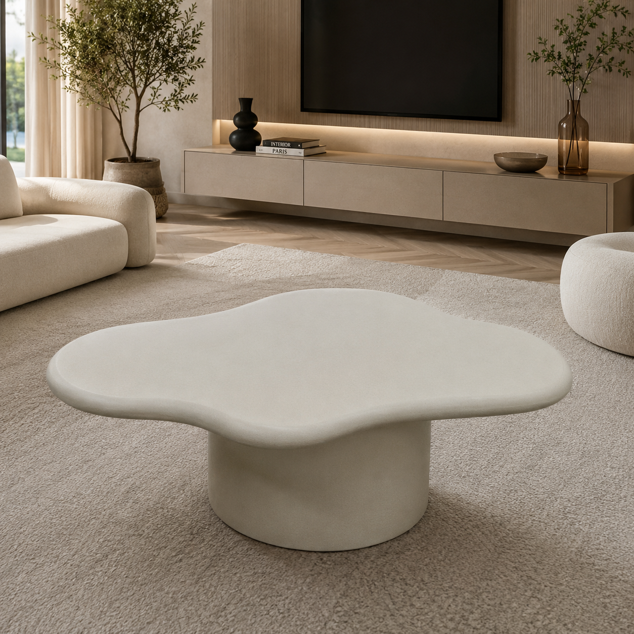 Isabella salontafel – off-white MDF