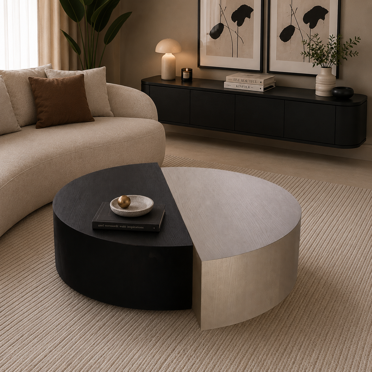 Istanbul salontafel – set van twee, zwart eiken