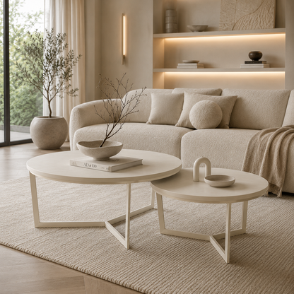 Mercedes salontafel – set van twee, zwart eiken