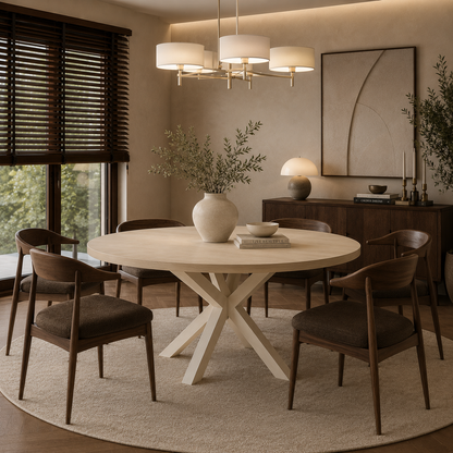 Milano eettafel – zwart eiken, rond