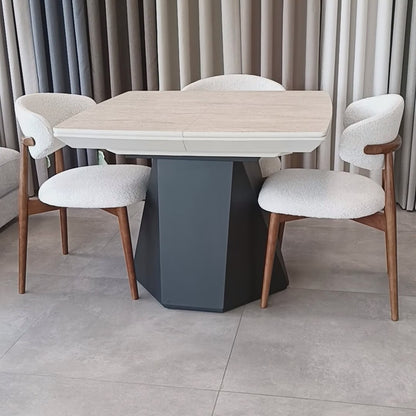 Montblan Extention Dining Table TRavertine Hpl